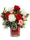 Composizione natalizia di fiori freschi